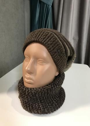 Набір шапка•снуд лате🤎