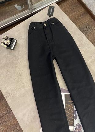 Джинсы черные бойфренды мом джинсы высокая посадка prettylittlething6 фото