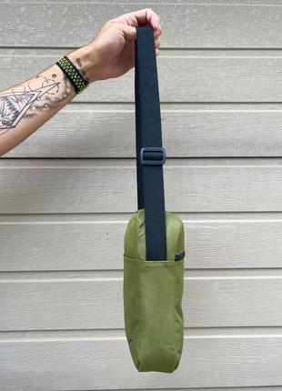 Мужская барсетка найк хаки из ткани брендовая фирменная сумка через плечо nike3 фото