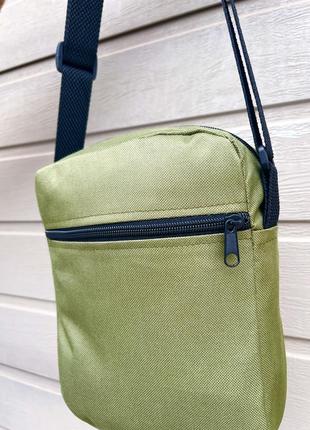 Мужская барсетка найк хаки из ткани брендовая фирменная сумка через плечо nike6 фото
