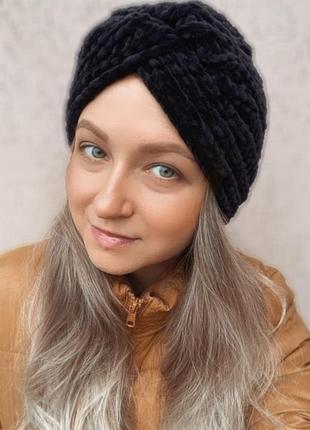 Шапочка чалма повязка узел белая серная шапочка тюрбан капучино бежевая шапочка