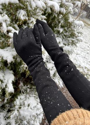 Трикотажні утеплені рукавиці ❄️1 фото