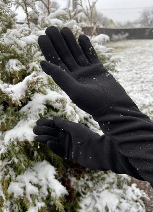 Трикотажні утеплені рукавиці ❄️3 фото