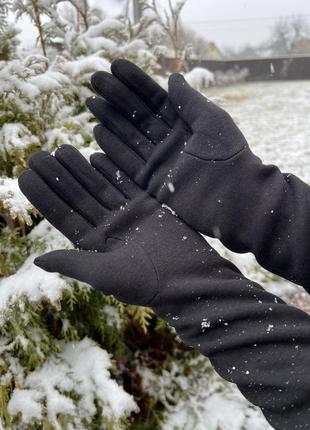 Трикотажні утеплені рукавиці ❄️5 фото