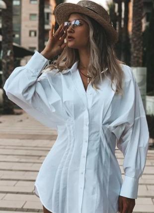 Подовжена білосніжна сорочка zara