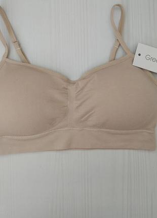 Топ greenice безшовний на тонких регульованих бретелях бежевий l\xl 3398