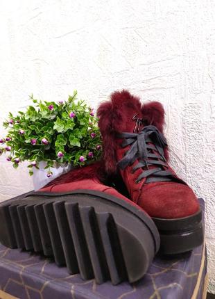 Ботинки зима, натуральная замша + мех кролик, 37.54 фото