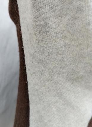 Легкий тёплый коричневый распашной шерстяной кардиган с капюшоном flokati 🥥5 фото