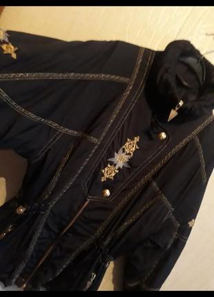 Эксклюзив!!! шикарная гламурная мега стильная чёрная с вышивкой винтажная лыжная куртка alaska snow dancer бомбезная4 фото