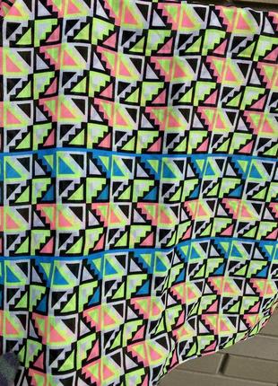Шарф палантин хомут хустка яскравий неонові кольори принт геометрія3 фото