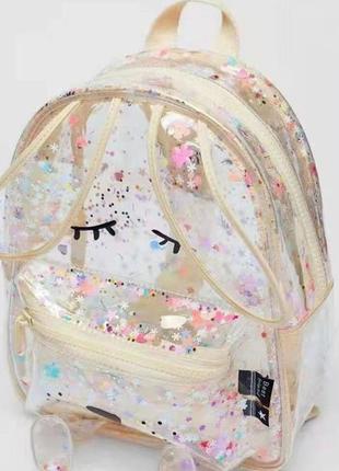 Маленький детский рюкзак прозрачный с блестками zara3 фото