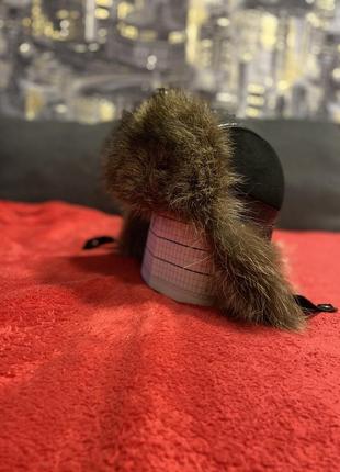 Зимняя мужская шапка из меха енота9 фото