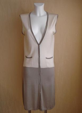 Max mara, подовжений кардиган, жилет, 100% шовк