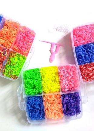 Великий 3-ярусний набір гумок для плетіння браслетів fashion loom bands2 фото