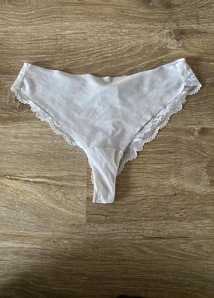 Шикарні, трусики, с переді, безшовні, з заді ажурні, білого кольору, від бренду:h&m 🌺