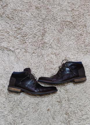 Чоловічі, шкіряні туфлі-черевики на флісі фірми mustang.41 розмір
