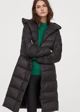 H&m натуральный 90% пух пальто куртка плащ  новый черный rundholz zara2 фото