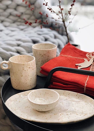 Серветки столові з льону класичні однотонні 6шт