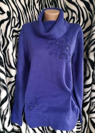 Удлененный домашний свитер с вышивкой 12-14-16р