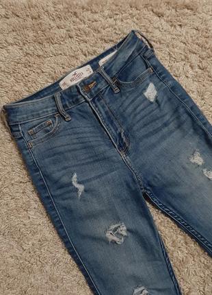 Рваные джинсы скинни лосины джегинсы легинсы hollister5 фото