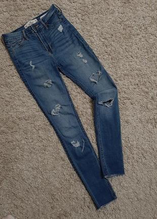 Рваные джинсы скинни лосины джегинсы легинсы hollister1 фото