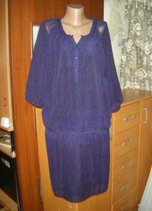 Шикарное шифоновое платье с заниженной талией, размер м-48-14