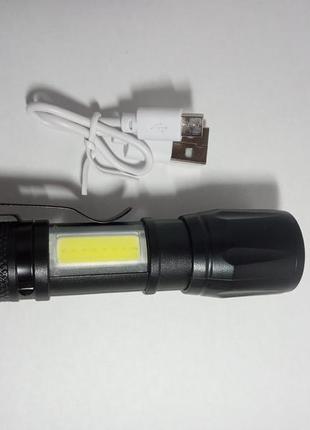 Новый водонепроницаемый led фонарь с аккумулятором и usb зарядкой5 фото