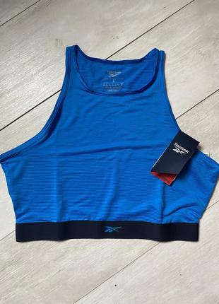 Кроп топ reebok mesh crop top ld99 blue спортивний топ бра голубий