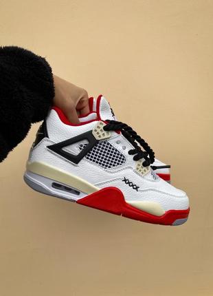 Мужские высокие кожаные кроссовки nike air jordan 4 retro#найк