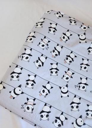 Простирадло дитяче в ліжечко на резинцц гумці простынь детская в кроватку панды 60*120