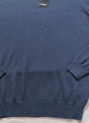 Мужской однотонный свитер livergy, размер s(44/46), темно синий4 фото
