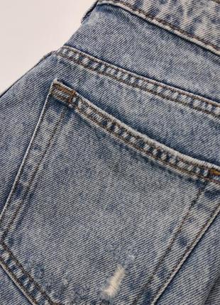 Крутые джинсы мом tally weijl с потертостями 34 голубые6 фото