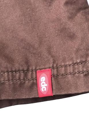 Коттоновоя юбка с вельветовыми вставками шоколадный цвет3 фото