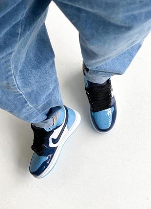 Женские кроссовки nike air jordan 1 mid white blue 36-37-38-396 фото