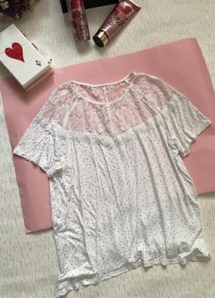 Футболка с кружевом на лето 16- размер l