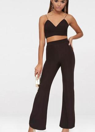 Чорні вузькі штани prettylittlething uk 2