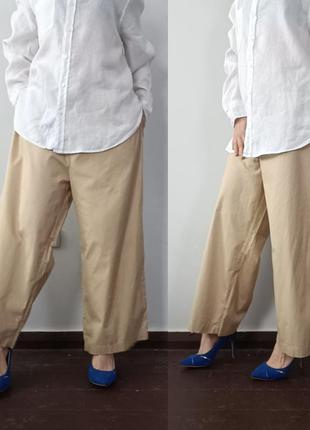 Бежевые широкие брюки из органического хлопка monki,xl3 фото