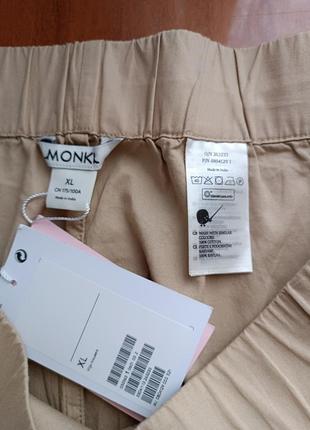 Бежевые широкие брюки из органического хлопка monki,xl5 фото