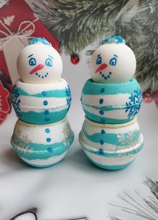 Бомбочка для ванної☃️"сніговик"⛄4 фото