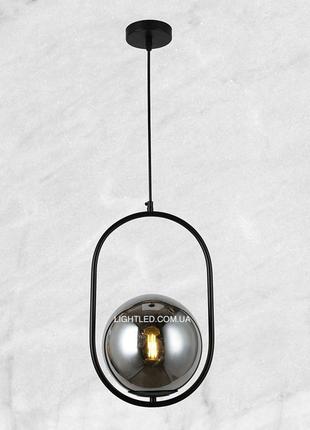 Подвесной чёрный светильник с чёрным шаром 20см (916-40-1 bk+bk)