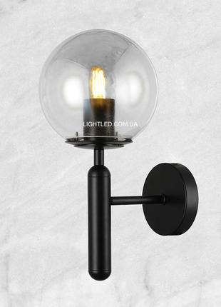 Настінний світильник з прозорим шаром 15см (916-w41-1 bk+cl)