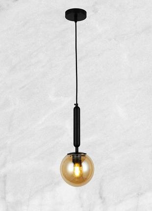 Чёрный стеклянный подвес 15см (916-3515-1 bk+br)