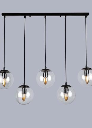 Люстра на п'ять прозорих куль