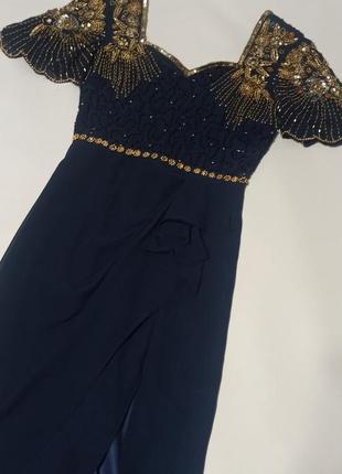 Шикарна брендова сукня, розшита бісером virgos, 6 розмір2 фото
