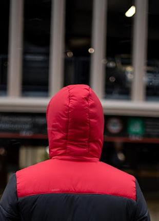 🔥 зимняя куртка «европейка» в красно-черном цвете2 фото