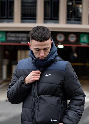 🤩 зимова куртка «европейка» у синьо-чорному кольорі