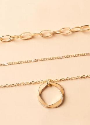 Кулон кулончик подвеска многослойная цепочка колье ожерелье цепь3 фото