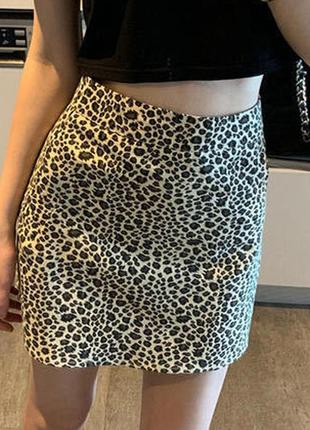 F&f 🤎юбка міні//мини юбка в леопардовый принт от брэнда f&f10 фото