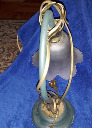 Настольная лампа с плафоном цыеток стекло фигурная природа ребёнку ночник2 фото