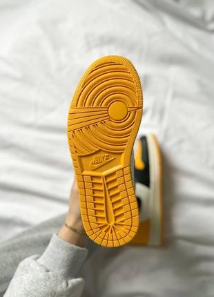 Кросівки чоловічі / жіночі жовті з шкіри nike air jordan 1 yellow black5 фото